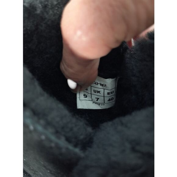 PAMIR Suede Shearling Ankle Booties Women's Size 9 Black Indoor Outdoor Boots - Picture 4 of 13